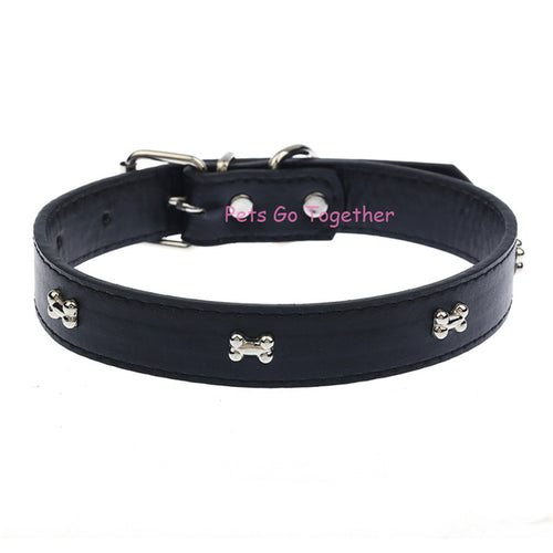 Bone Embedded Leather Collar