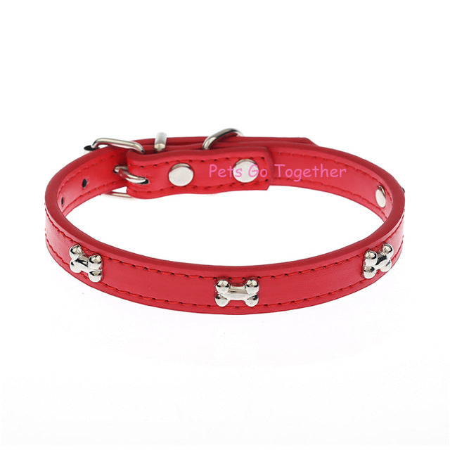 Bone Embedded Leather Collar