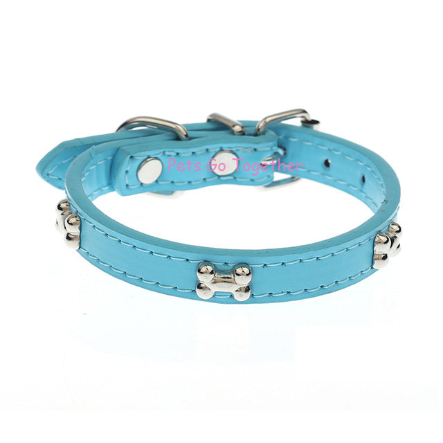 Bone Embedded Leather Collar