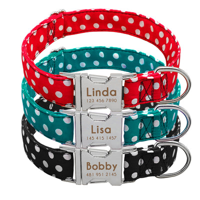 Custom Name - Polka Dotted Pet Collar